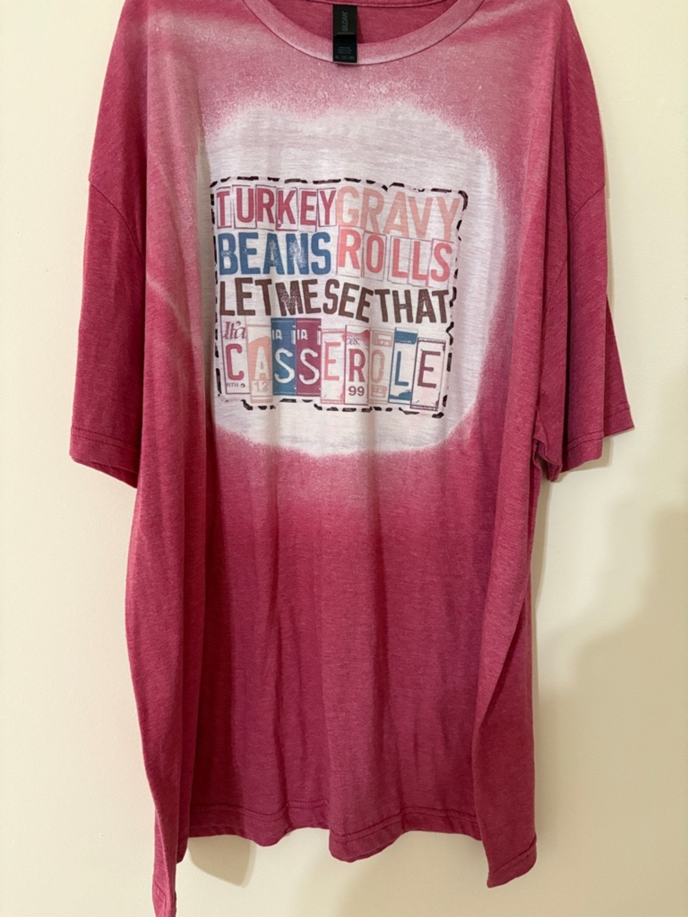 Casual red Graphic T-Shirt - Thanksgiving Design